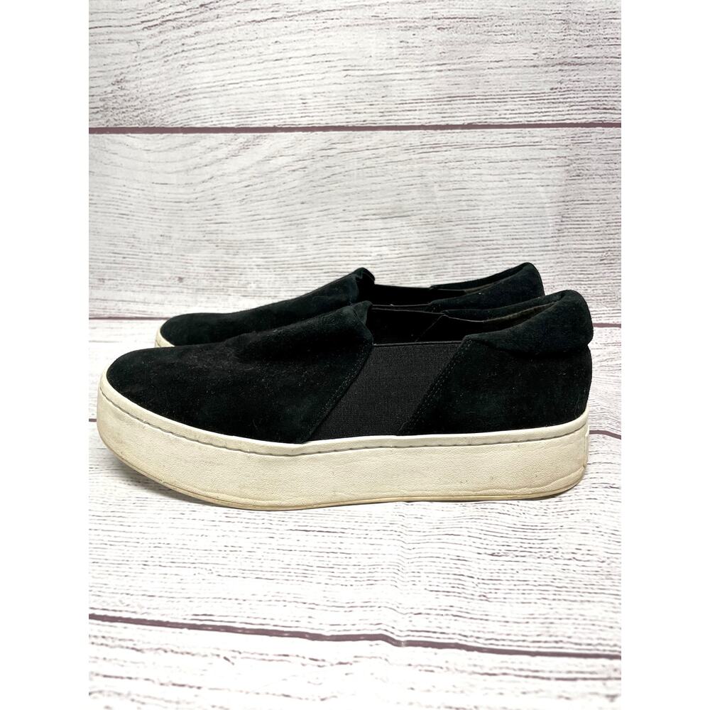 Vince Warren Black Suede Platform Slip On Sneakers Shoes Women's 7.5 M